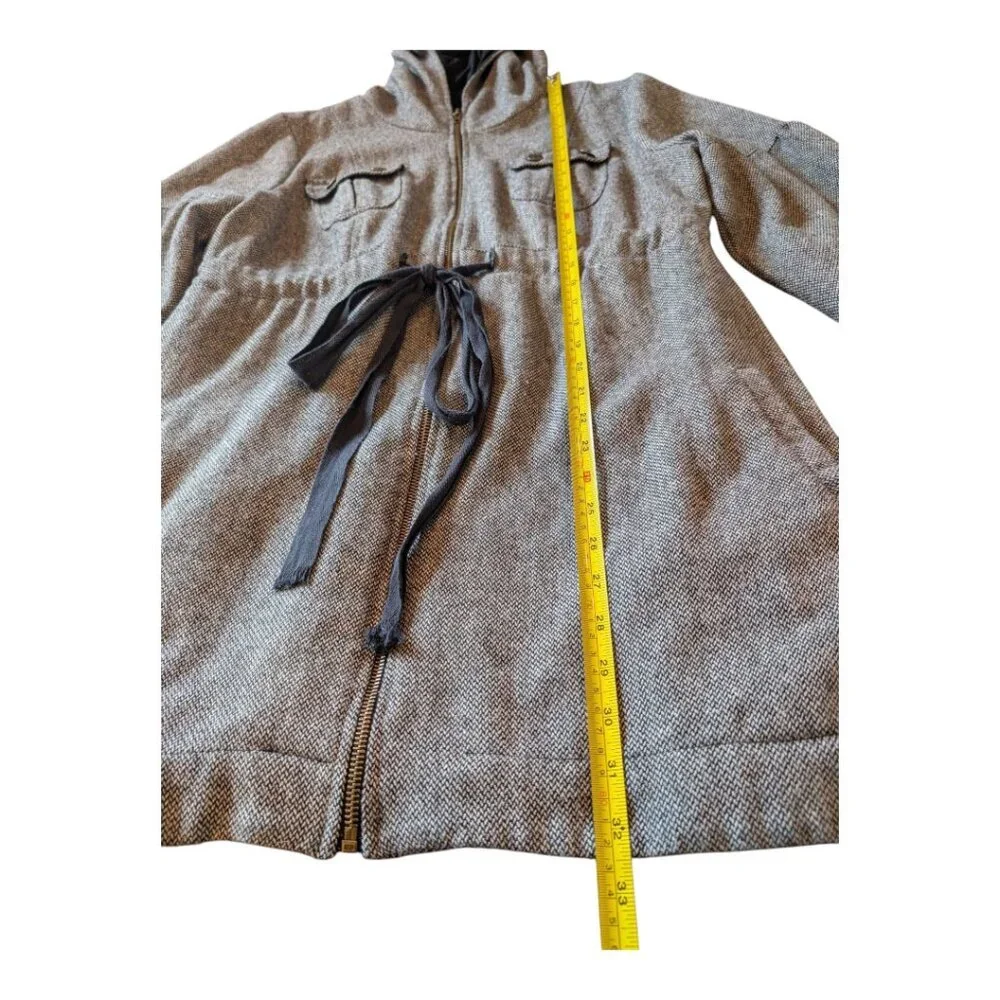 Ivy Jane | Lightweight Hooded Jacket | Heather Grey/Herringbone | Size XL - Picture 7 of 11